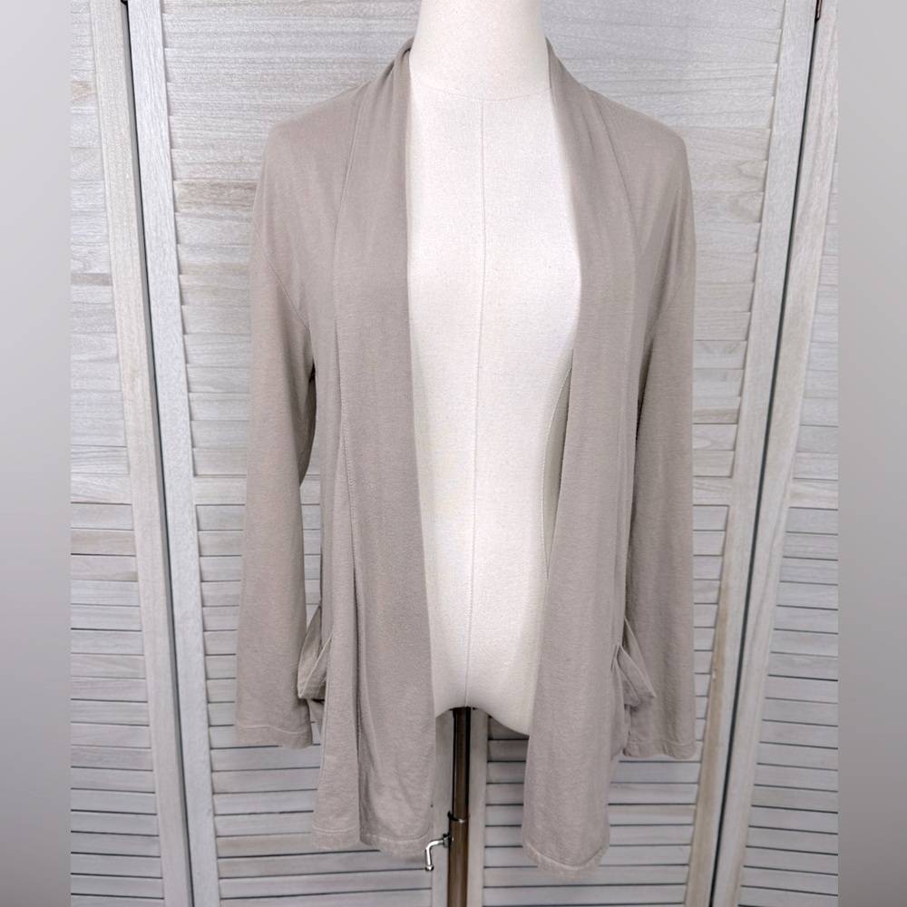 Old Navy Tan Cardigan Sweater Open Front Shawl Collar